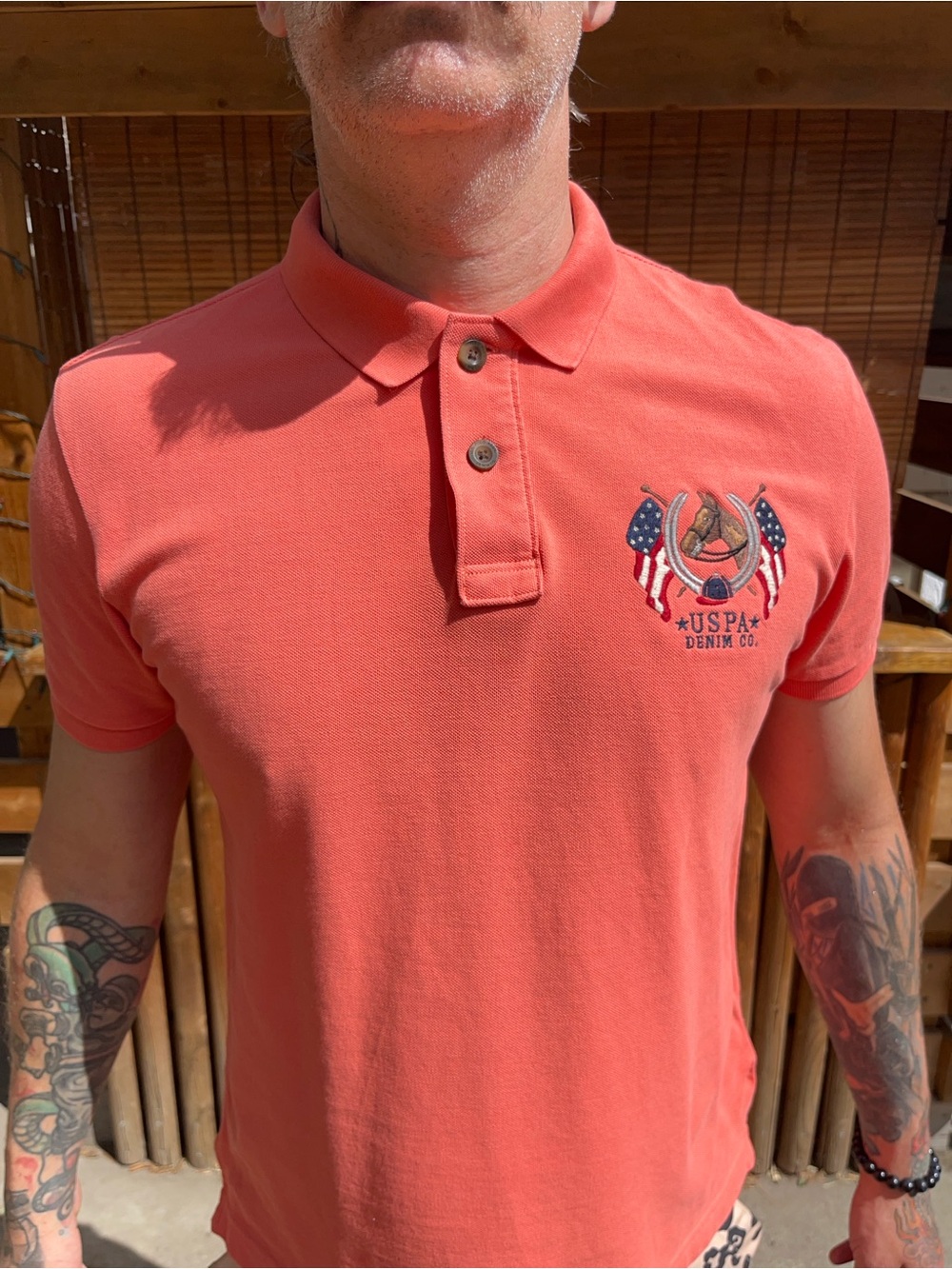 Vintage 80s/90s U.S. Polo Assn. Denim Co. Hose Crest American Flags